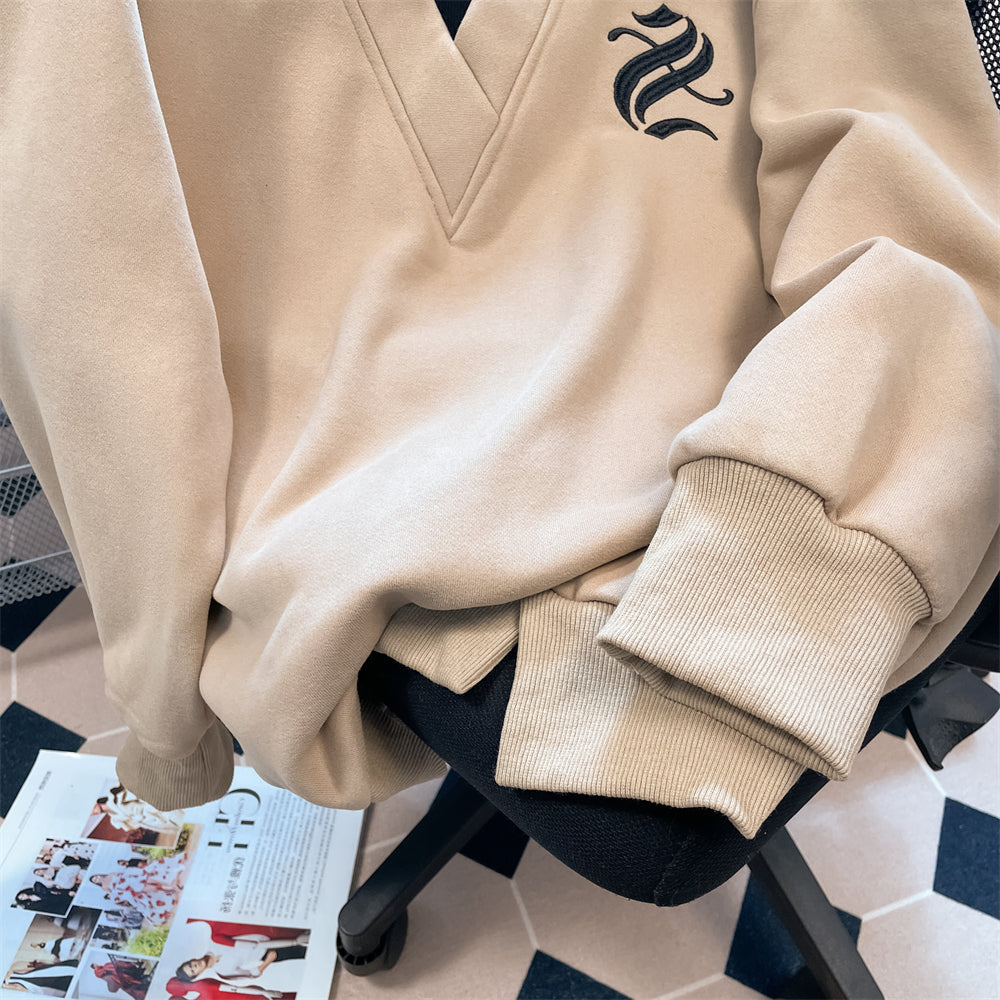 【tops】Vネック偽二つ切り替えパーカーG22921