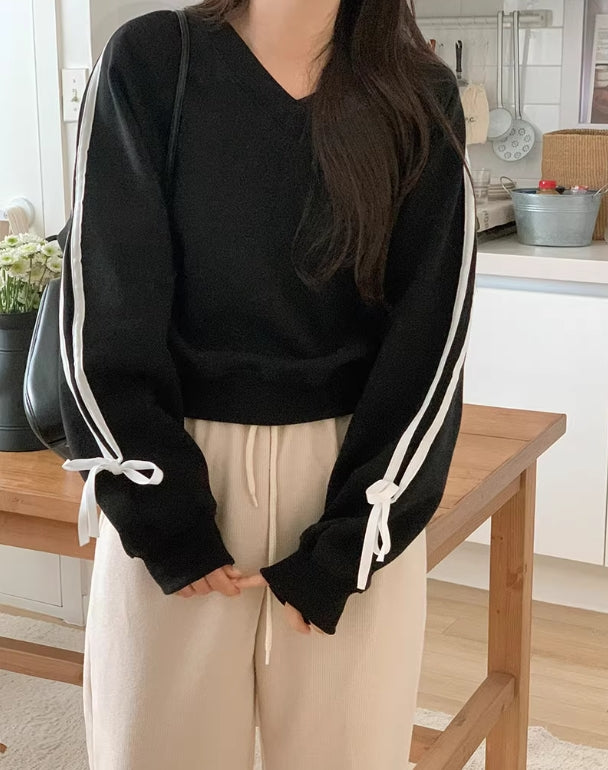 【tops】Vネック長袖パーカーG22927