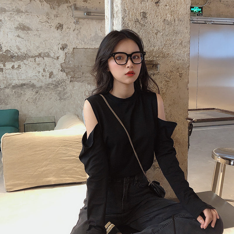 【tops】オープンショルダー長袖TシャツG22931