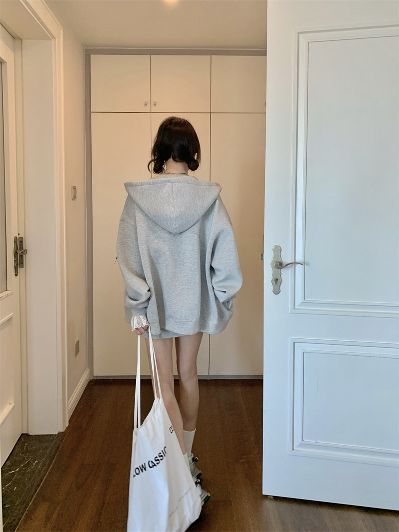 【set】フード付き長袖アウター+スカート2点セットG22936