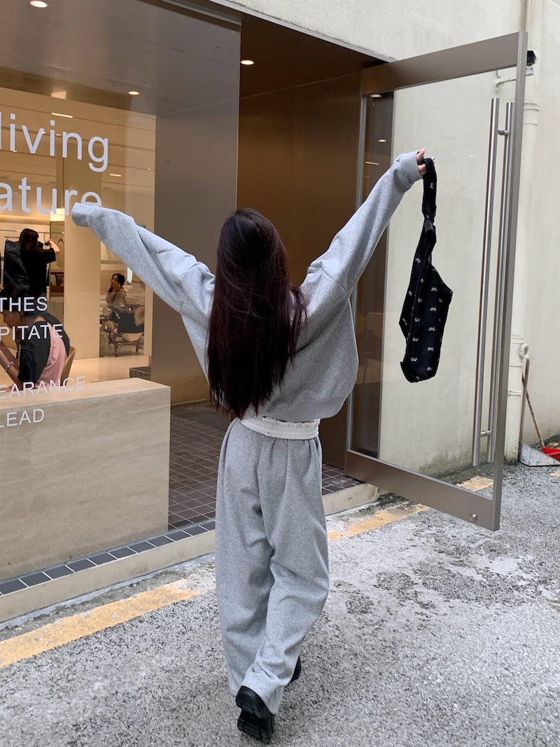 【set】プリント長袖パーカー+ガウチョパンツ2点セットG22937