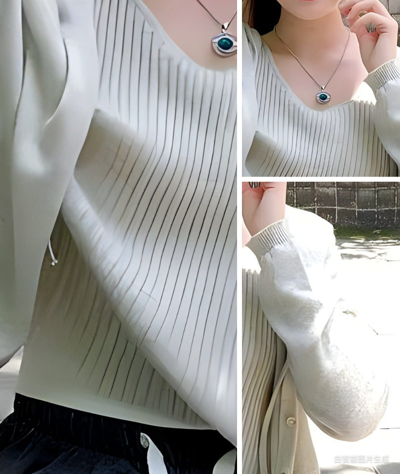 【outer】偽二つ切り替えニットカーディガンG22939