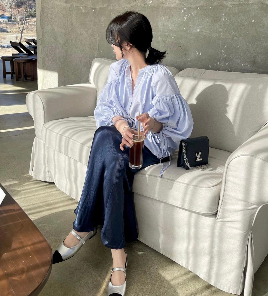 【tops】ランタンスリーブブラウスG22988