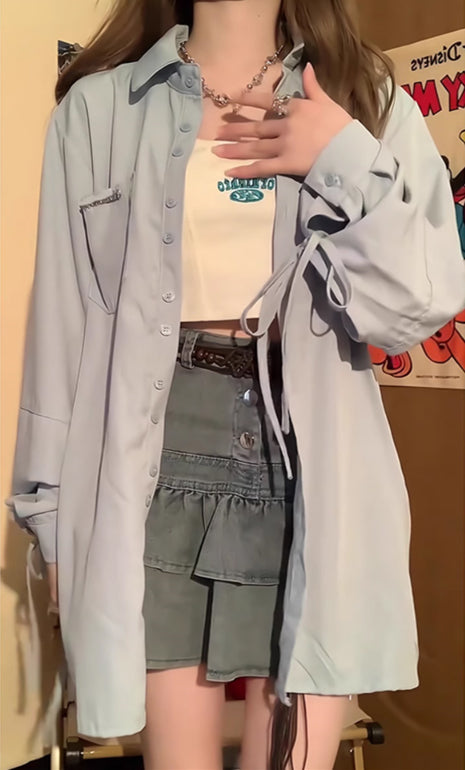 【tops】デザイン長袖シャツG22997