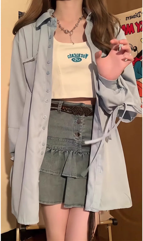 【tops】デザイン長袖シャツG22997