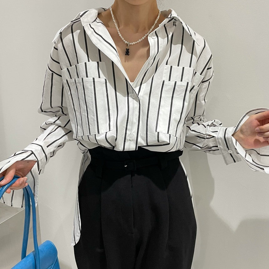 【tops】POLOネック長袖シャツG23009