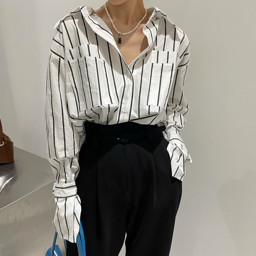 【tops】POLOネック長袖シャツG23009