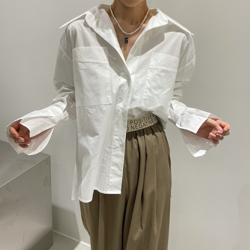 【tops】POLOネック長袖シャツG23009