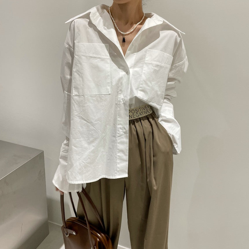 【tops】POLOネック長袖シャツG23009