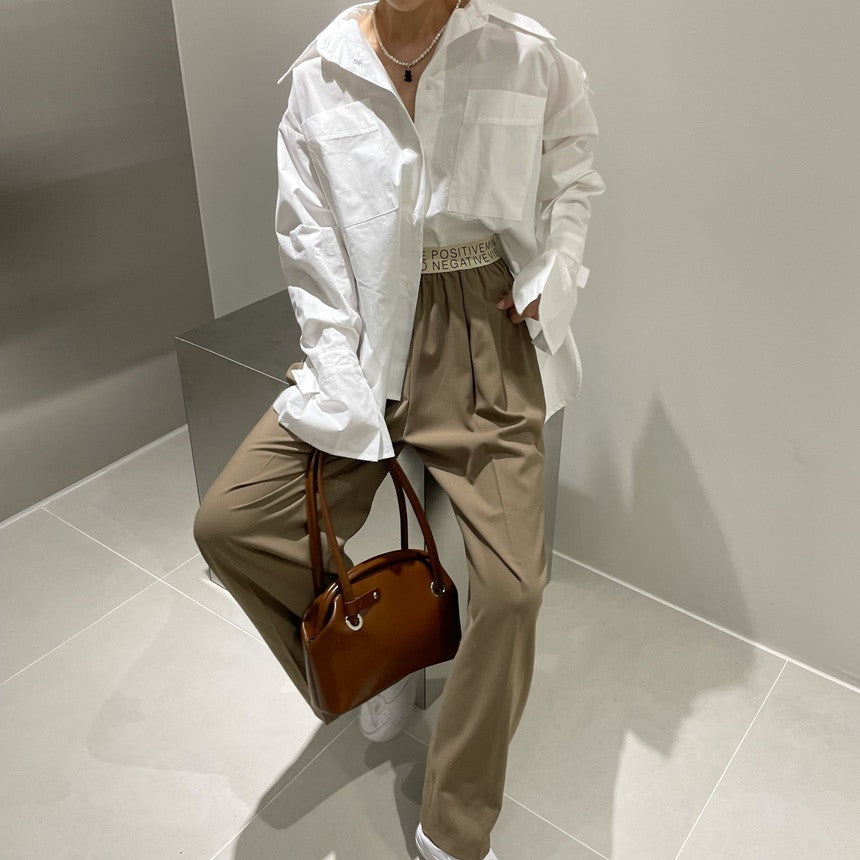 【tops】POLOネック長袖シャツG23009