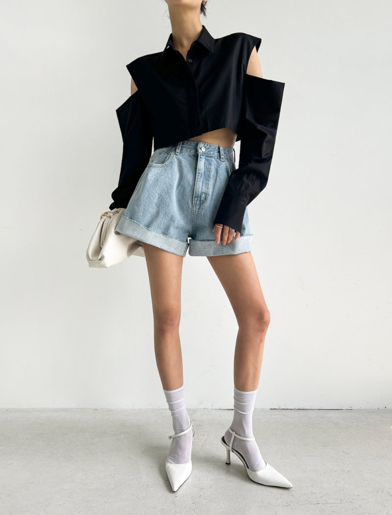 【tops】POLOネック長袖シャツG23032