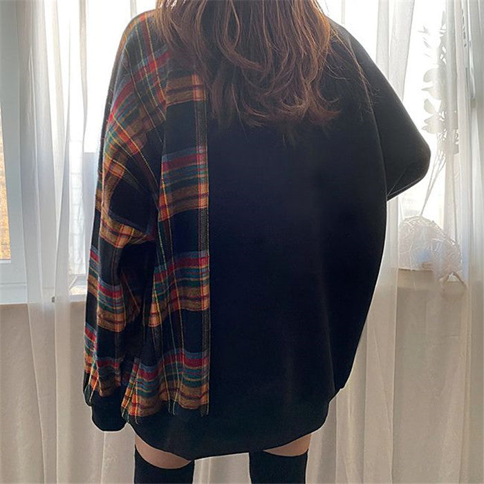 【tops】ラウンドネック切り替えパーカーG23037