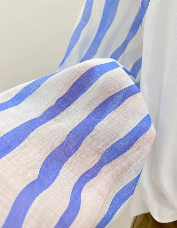 【tops】ストライプ柄長袖TシャツG23039