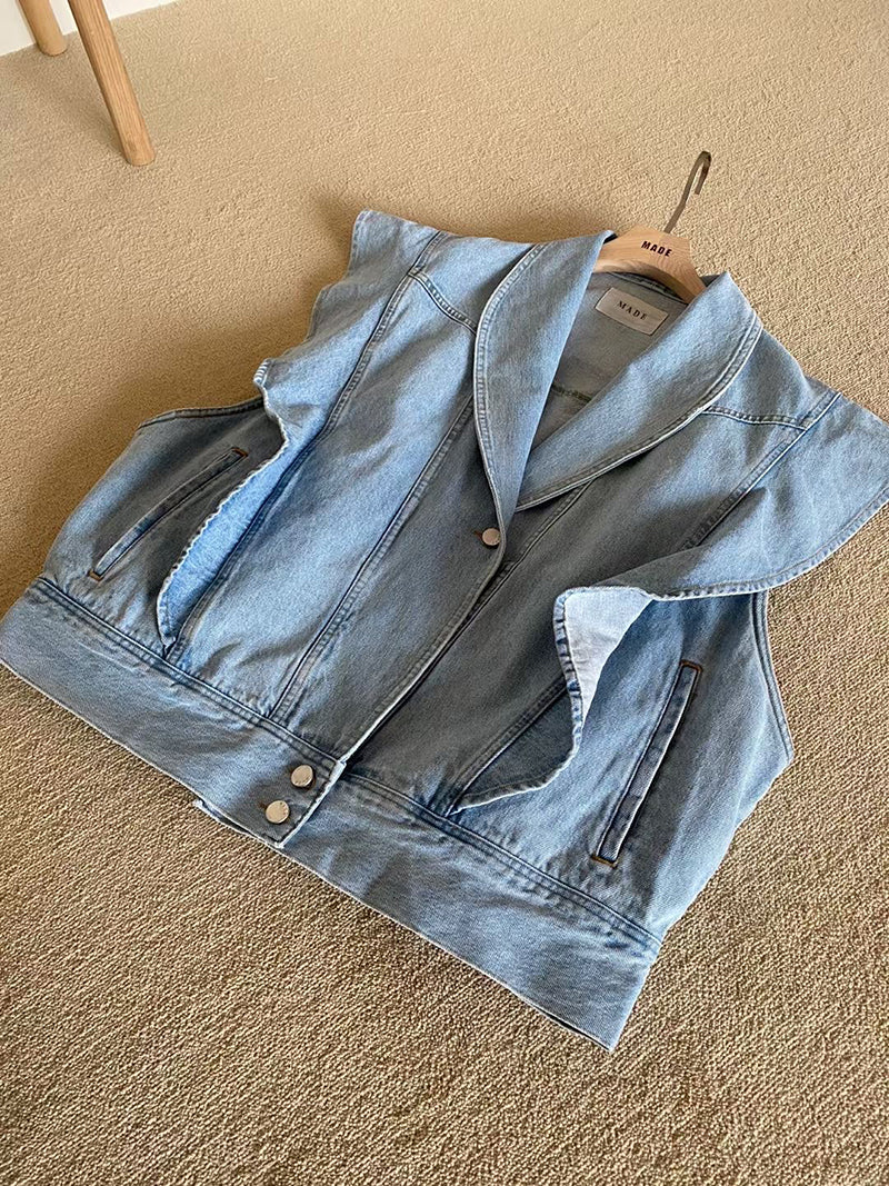 【outer】折り襟デニムアウターG23041