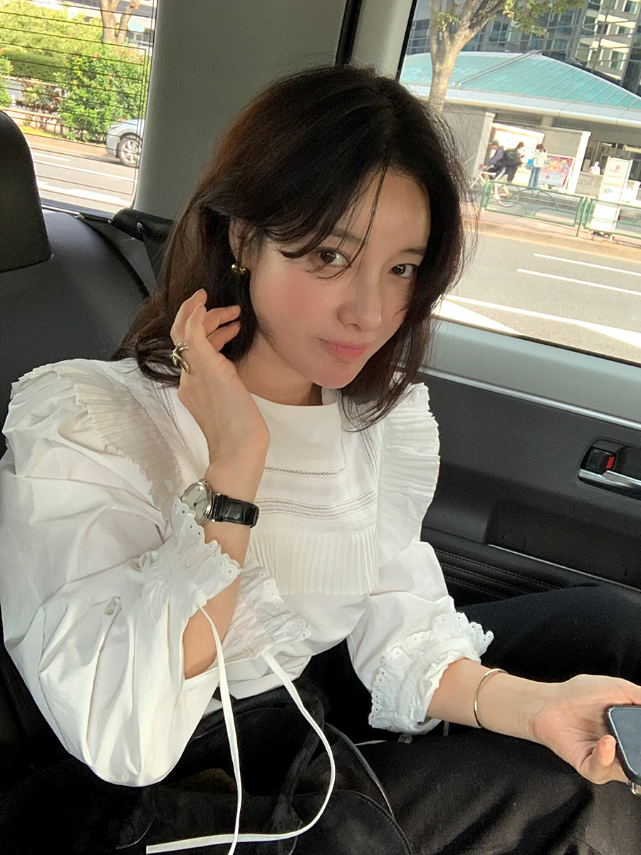 【tops】ギャザー長袖シャツG23053
