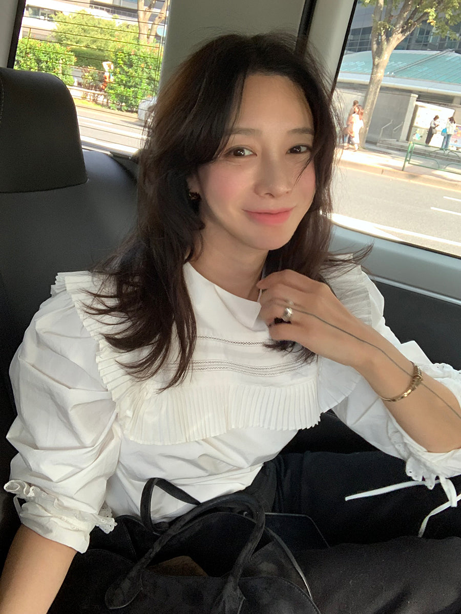 【tops】ギャザー長袖シャツG23053