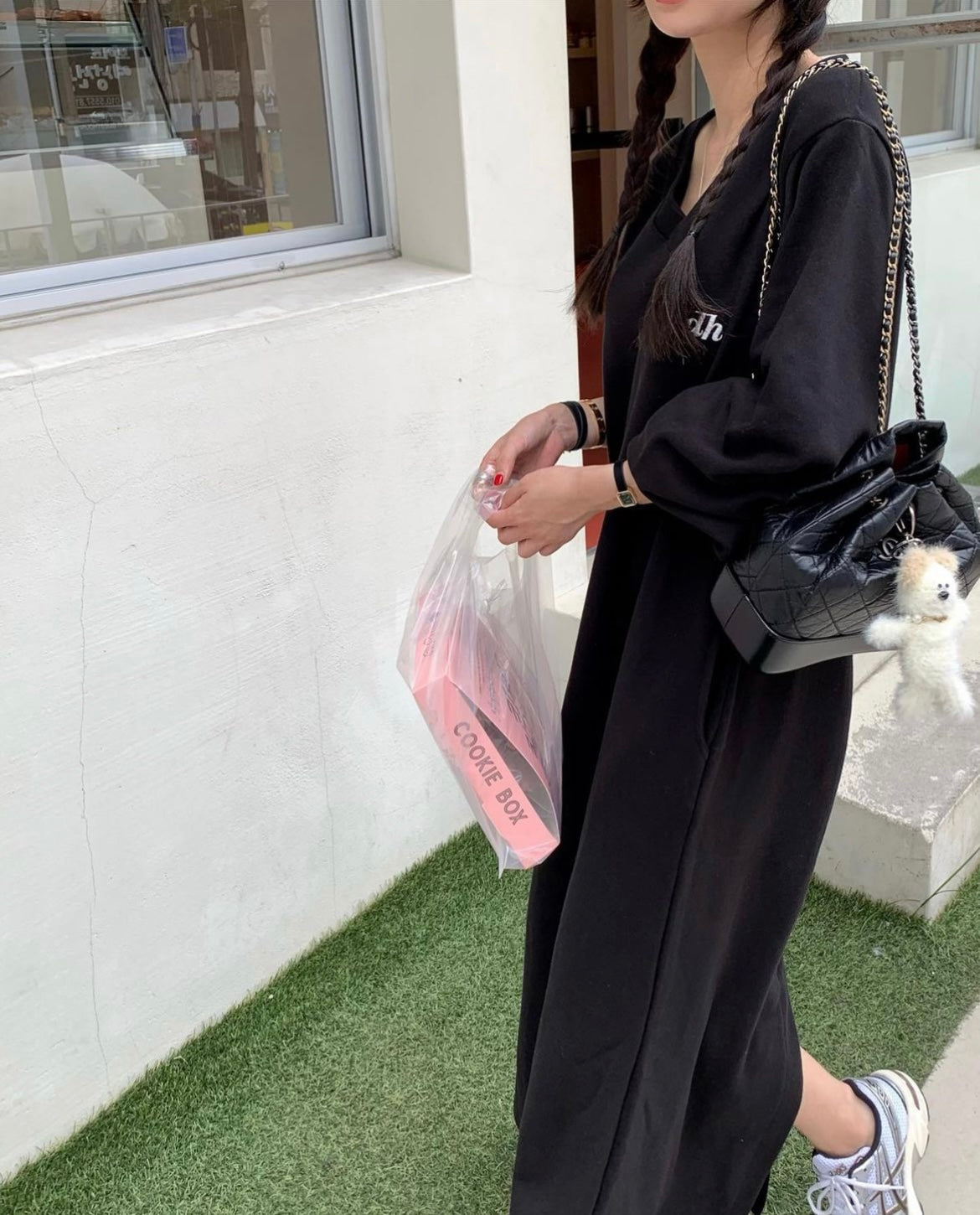 【dress】Vネック長袖カジュアルワンピースG23065
