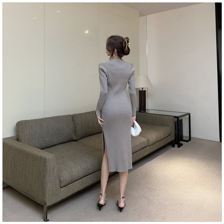 【dress】VネックニットワンピースG23087