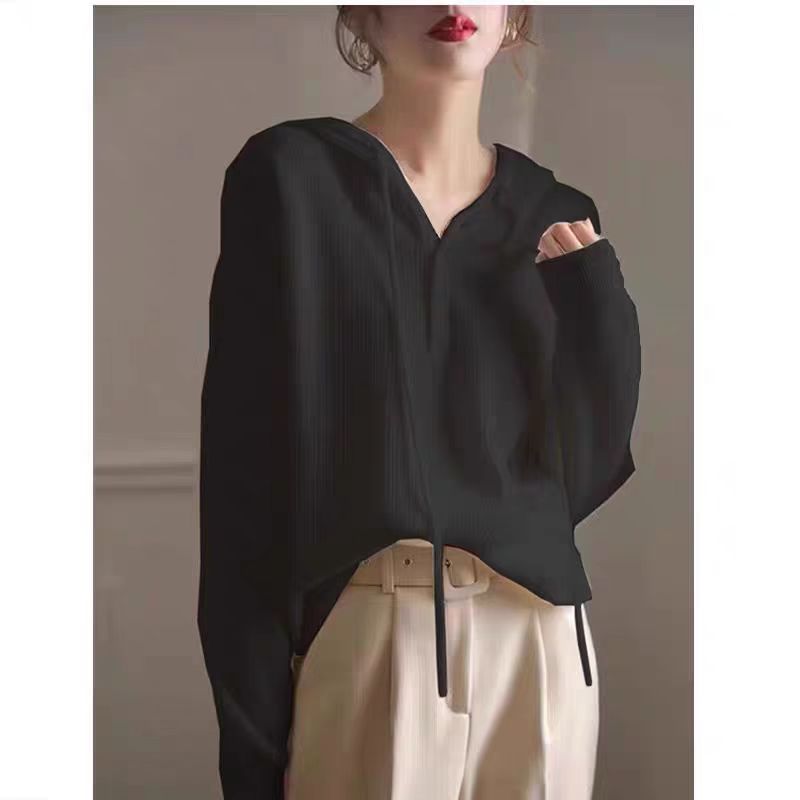 【tops】フード付きニットセーターG23123