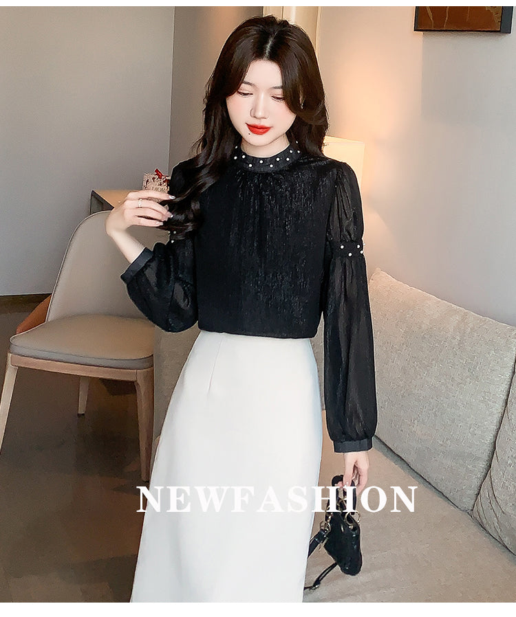 【tops】スタンドネックシフォンブラウスG23138