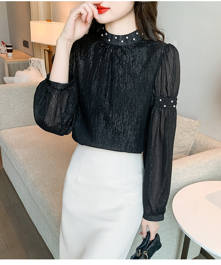 【tops】スタンドネックシフォンブラウスG23138