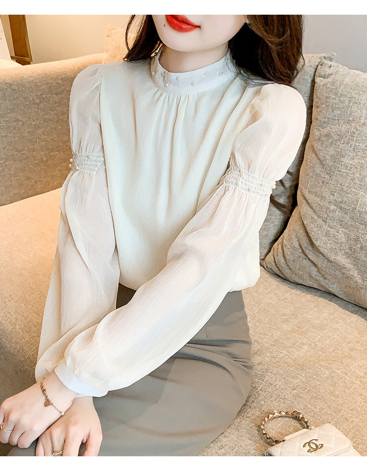 【tops】スタンドネックシフォンブラウスG23138