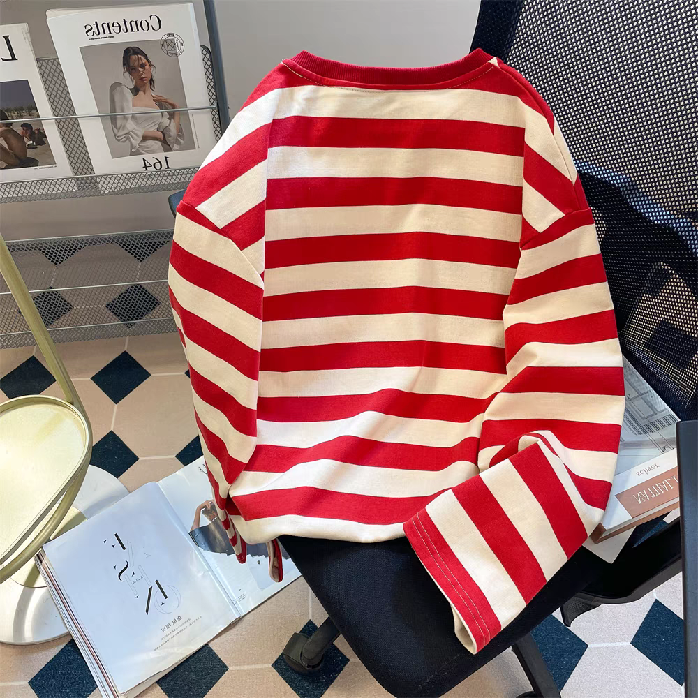 【tops】ストライプ柄長袖TシャツG23145