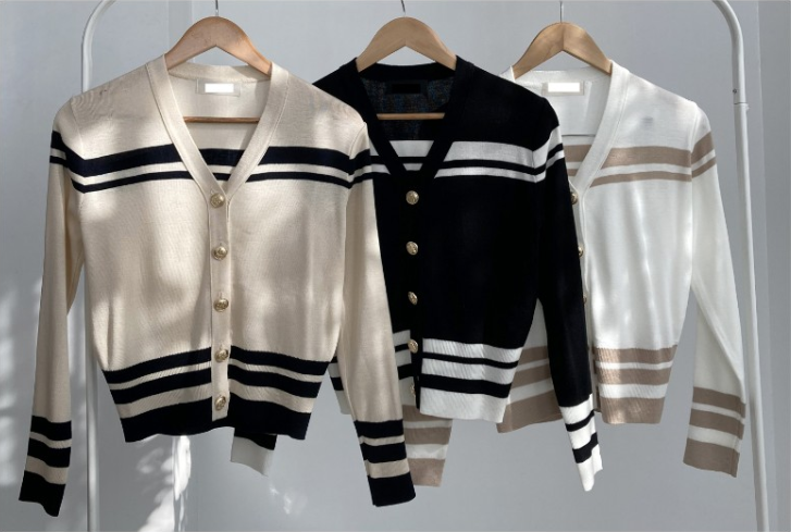 【outer】Vネック長袖ニットカーディガンG23170