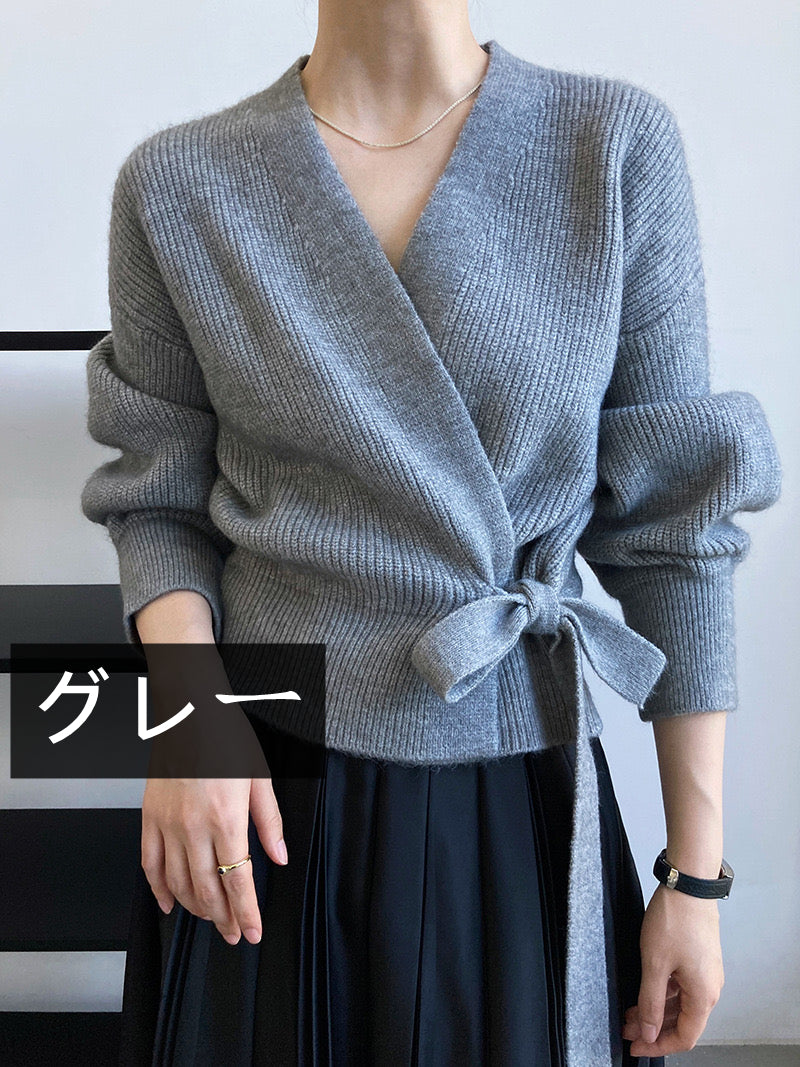 【outer】Vネック長袖ニットカーディガンG23188