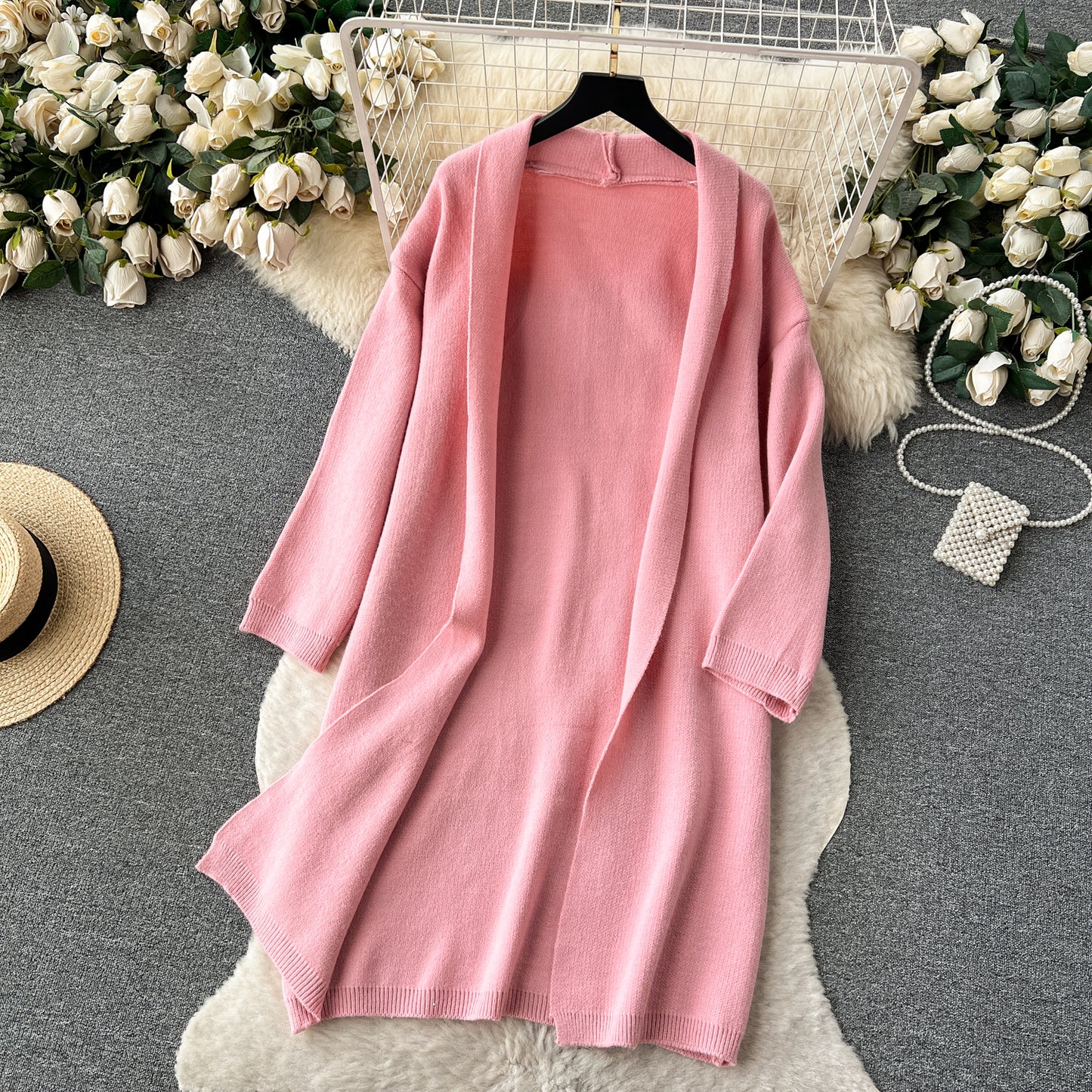 【set】ニットカーディガン+キャミワンピース2点セットG23221