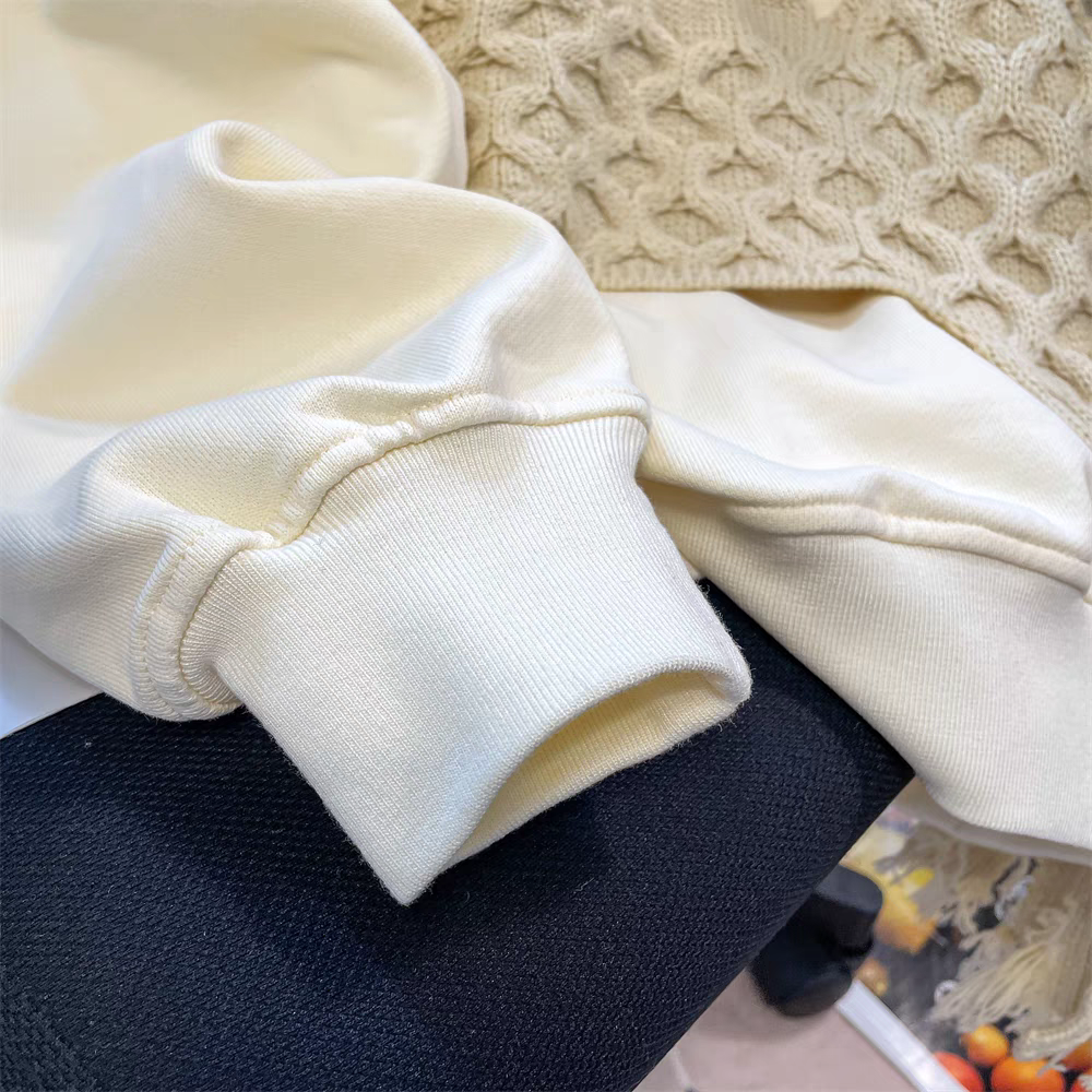 【tops】偽二つ切り替えニット切り替えパーカーG23257