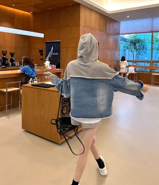 【tops】フード付き切り替えパーカーG23284