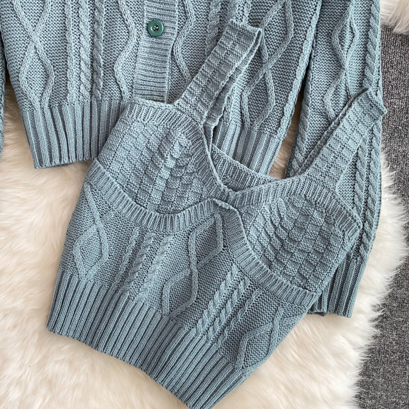 【set】Vネックタンクトップ+ニットカーディガン2点セットG23297