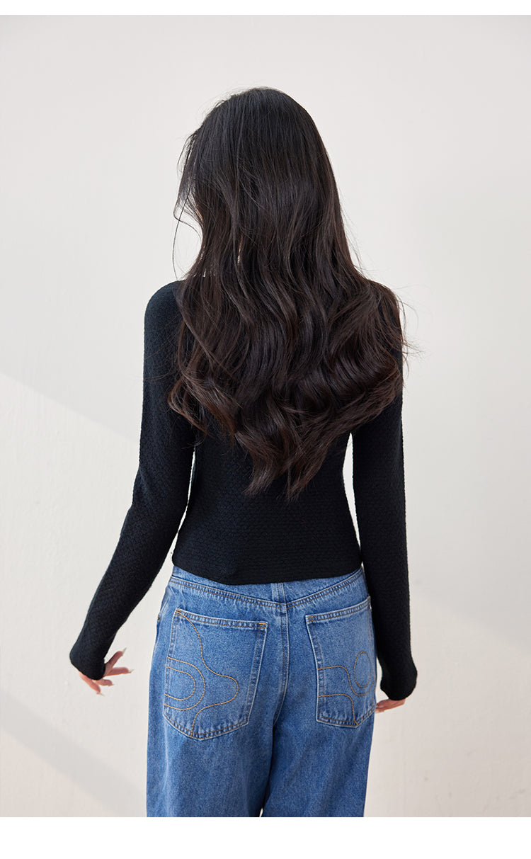 【tops】リボン長袖ニットトップスG23313