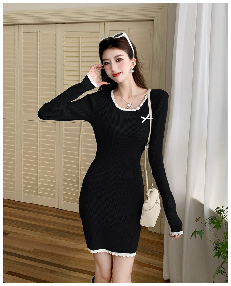 【dress】カラーマッチングタイトニットワンピースG23316