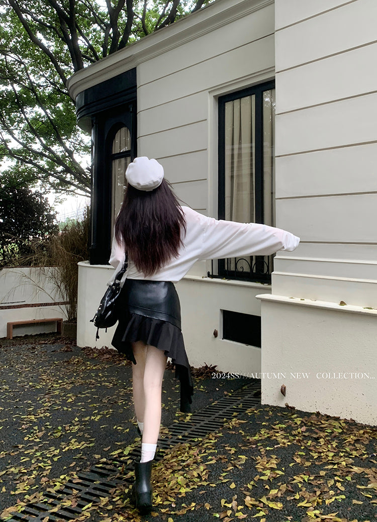 【bottoms】PU切り替えスカートG23332