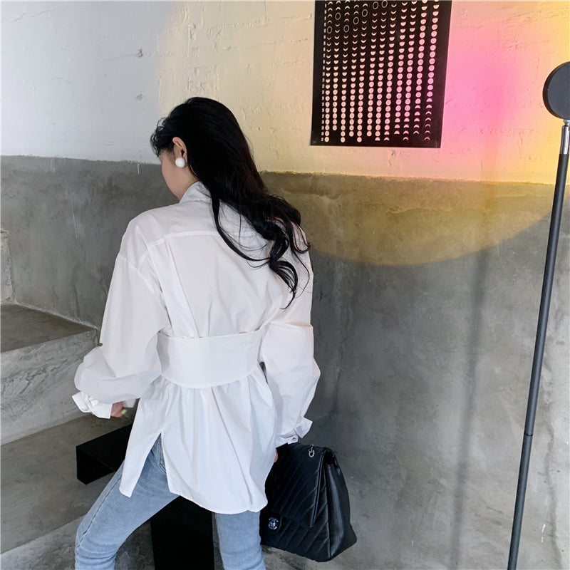 【tops】デザイン偽二つ切り替えシャツG23340