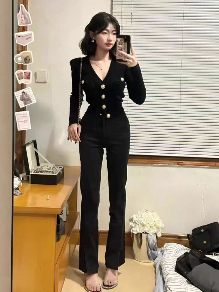 【outer】VネックニットカーディガンG23346