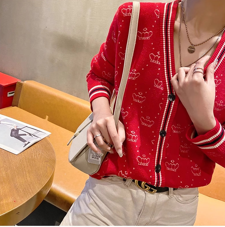 【outer】VネックニットカーディガンG23429