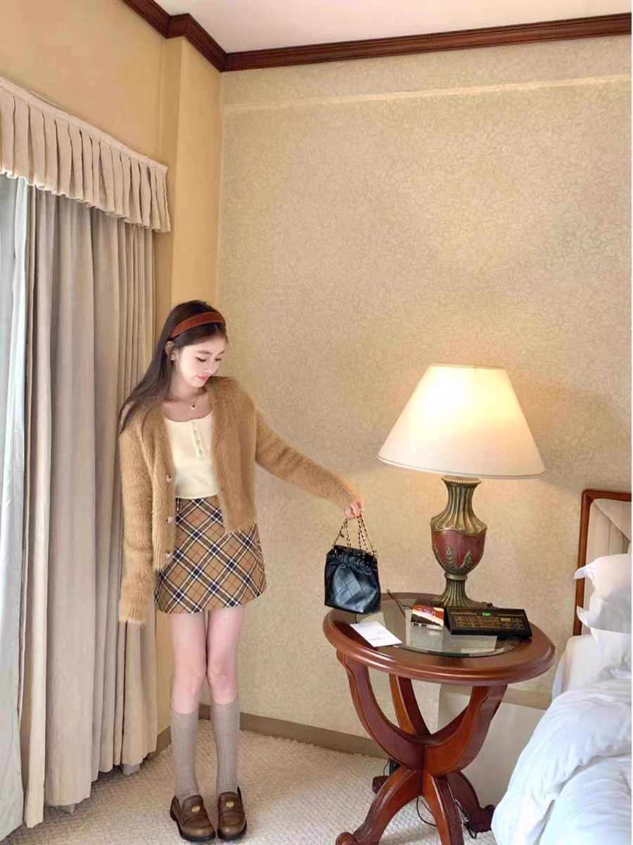 【bottoms】チェック柄タイトスカートG23473