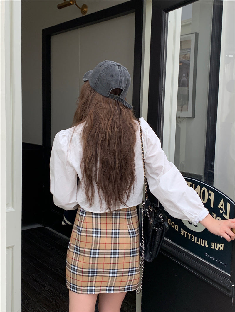 【bottoms】チェック柄タイトスカートG23474