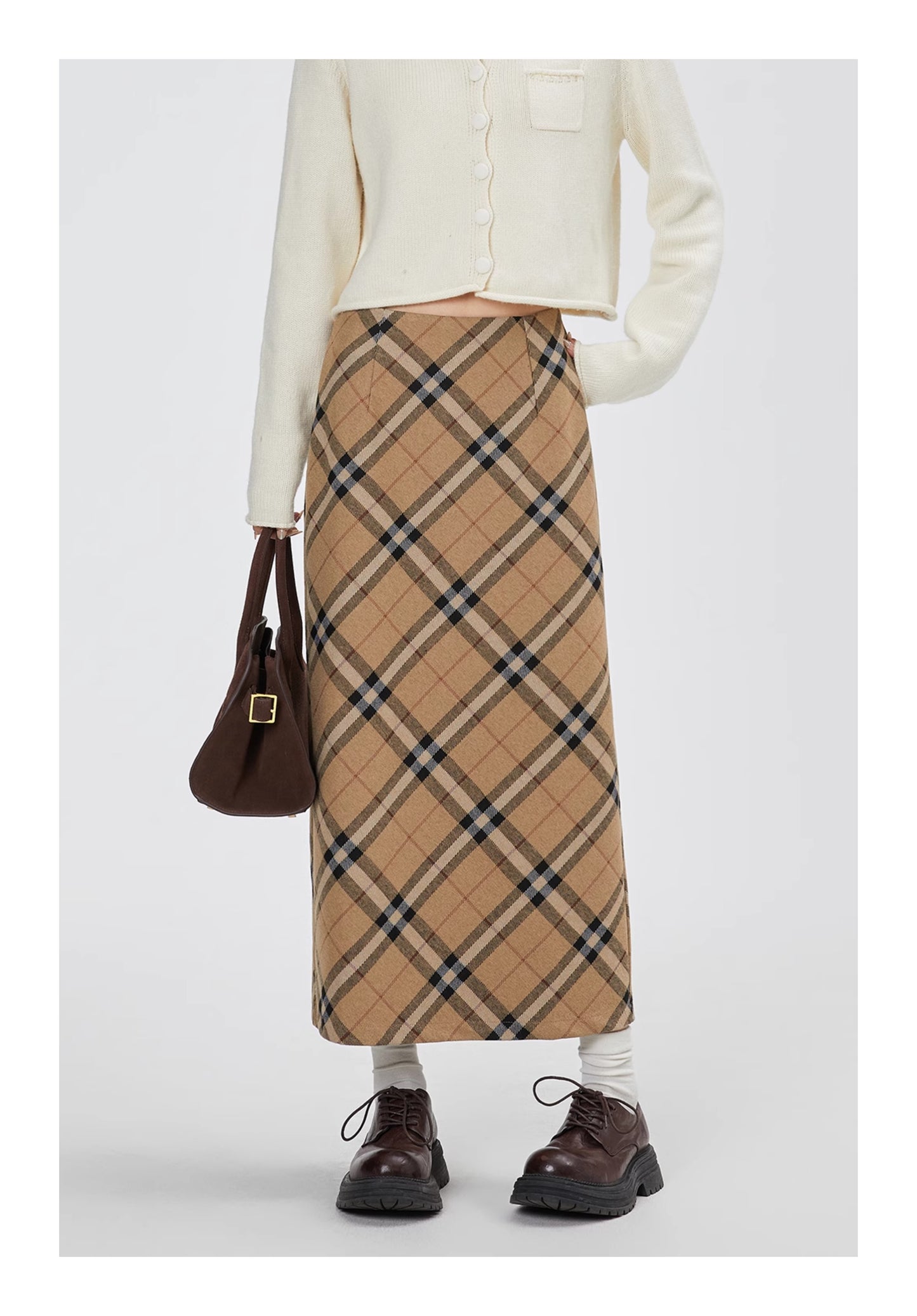 【bottoms】チェック柄ラシャ生地スカートG23475