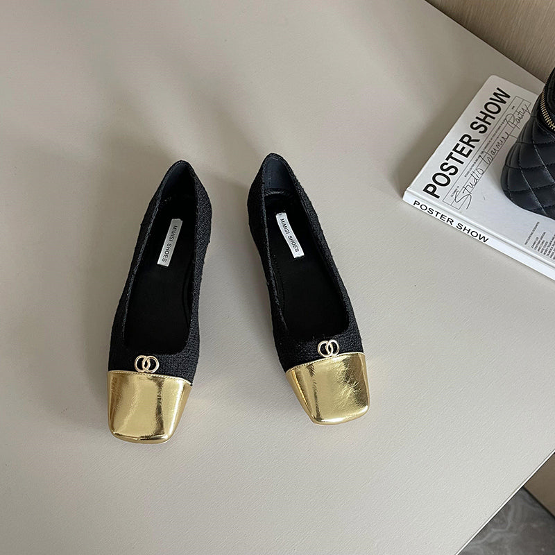 【shoes】スクエアトゥフラットシューズG23529