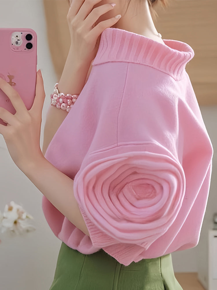 【tops】フラワーニットセーターG23553