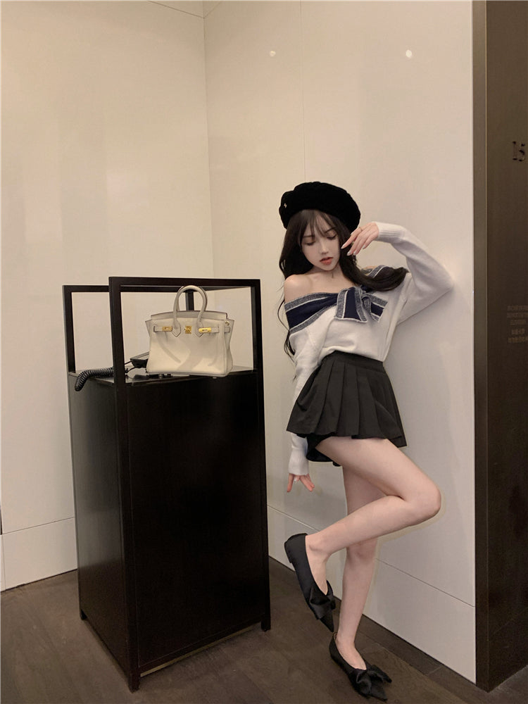 【tops】リボンニットセータG23678