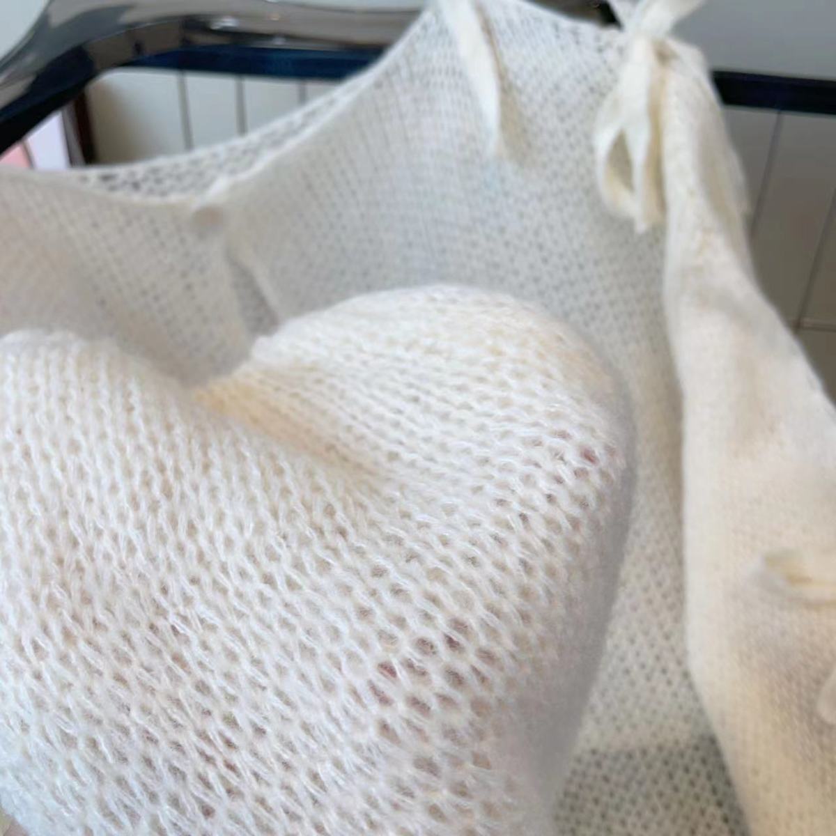 【tops】ゆったりリボンニットセータG23694