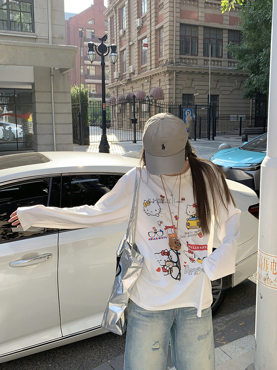 【tops】カートゥーン長袖TシャツG23719