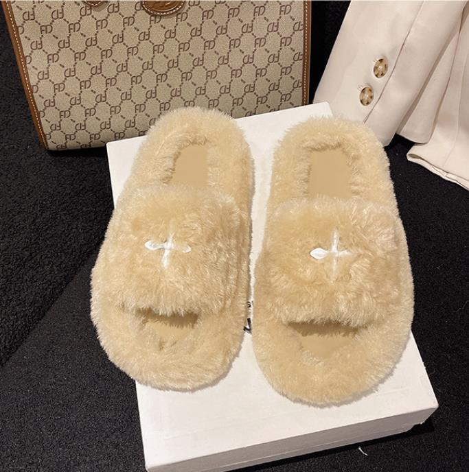 【shoes】4色ファースリッパF8209