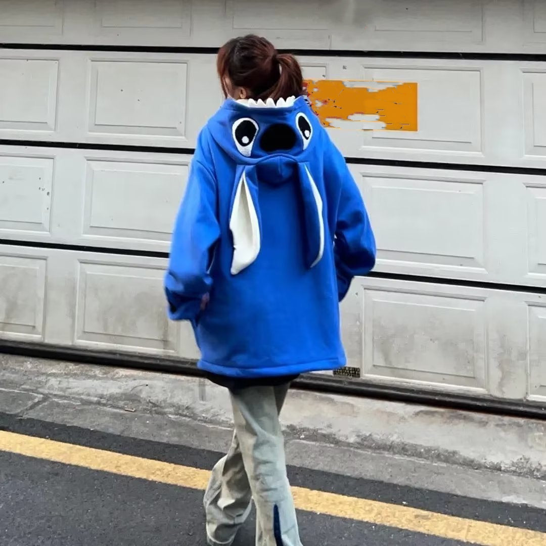 【outer】キャラクター秋冬パーカーフード付きアウターG23780