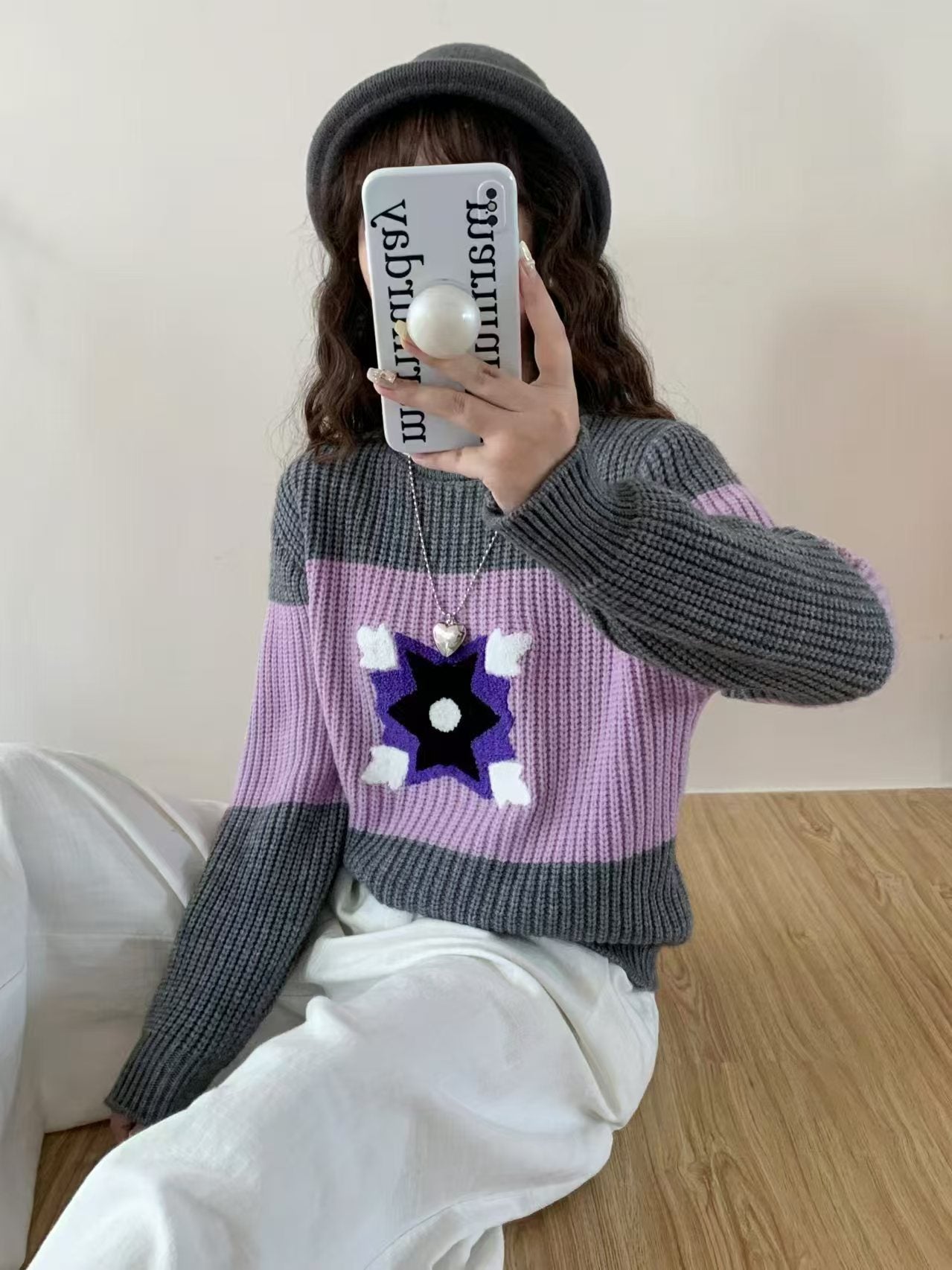 【tops】厚手長袖ニットセーターG23826